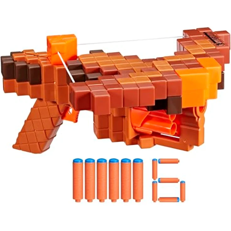 NERF Minecraft Pillager's Armbrust Dart Blaster, Armbrust mit Dart-Action, inkl. 6 Nerf N1 Darts – Bild 1