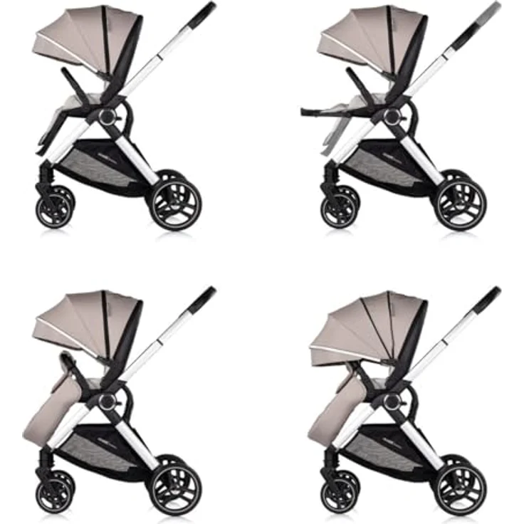 Chipolino Euphoria 3in1 Kombikinderwagen, umbaubar und klappbar, beige – Bild 4