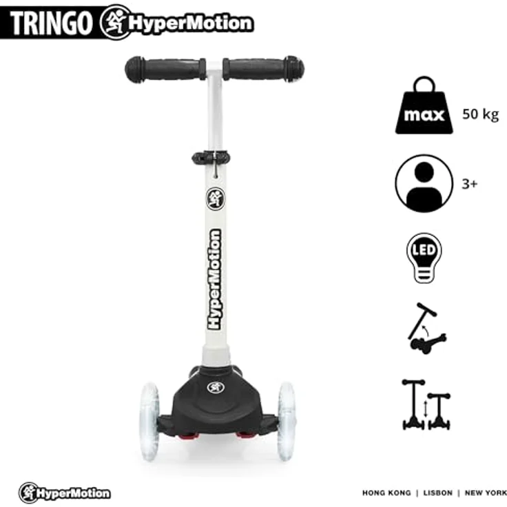 HyperMotion TRINGO Dreirädriger Kinder-Scooter mit LED-Rädern – höhenverstellbar, ab 3 Jahren – Bild 4