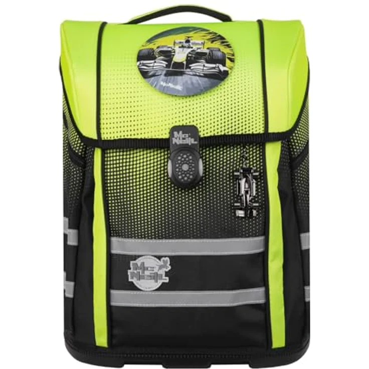 McNeill Schulranzen-Set PERFECTO, GRADIENT LEMON, ergonomisch, ClickFlex-Rückensystem, 22 l Volumen, 5-teilig mit Reflektoren – Bild 2
