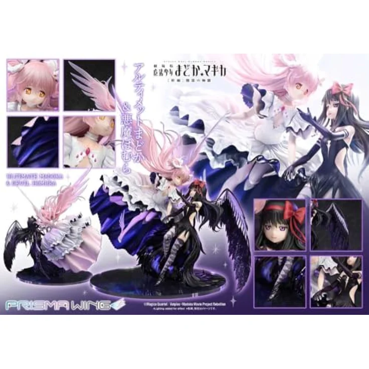Prime 1 Studio Puella Magi Madoka Magica The Movie Rebellion Prisma Wing PVC Statue 1/7 Ultimate Madoka & Devil Homura, 43 cm, pink und schwarz mit detailreichen Designs und dynamischen Posen – Bild 3