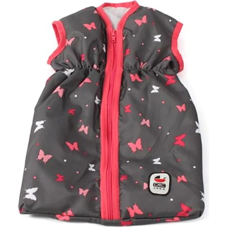 CHIC2000 Puppen Schlafsack Butterfly, komfortabel mit langem seitlichen Reißverschluss, passend für Puppen bis 55 cm, 45 x 27 x 2 cm, 0,1 kg – Bild 1
