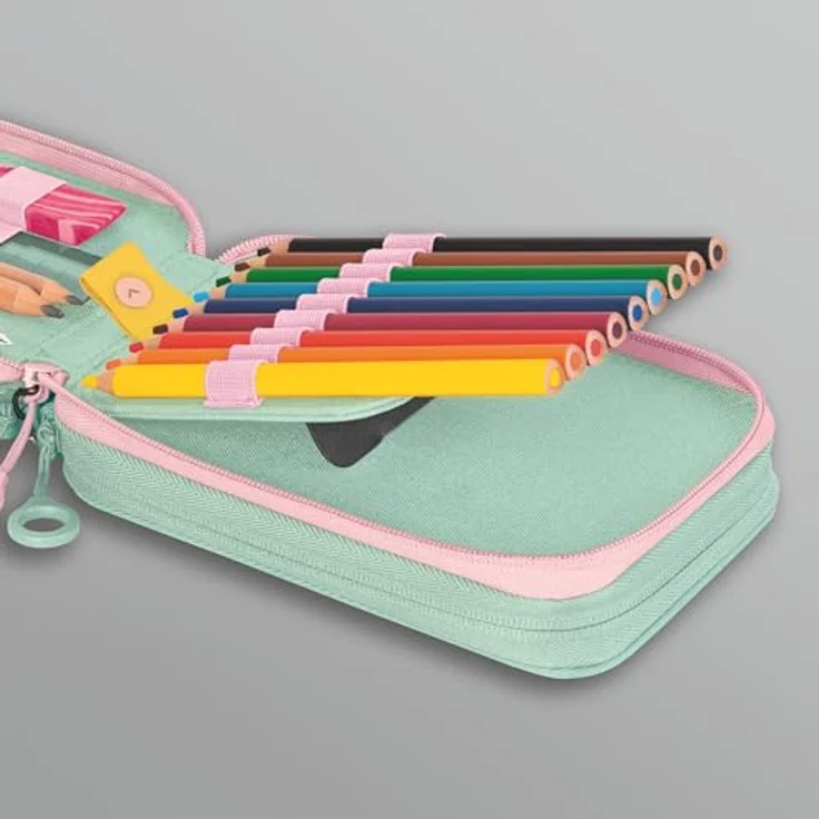 BRUNNEN Federmäppchen s'maepp Sweet Unicorn, 33-teilig, pastell-rosa/grün, 20,0 x 7,5 cm, inkl. Buntstifte, Bleisternen und Schere – Bild 7