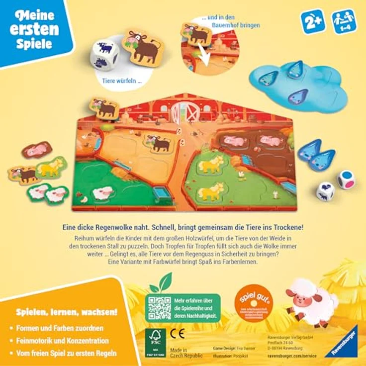 Ravensburger Unser Bauernhofspiel - Meine ersten Spiele, Würfelspiel für 1-4 Spieler ab 2 Jahren, kooperatives Kinderspiel für Mädchen und Jungen – Bild 9
