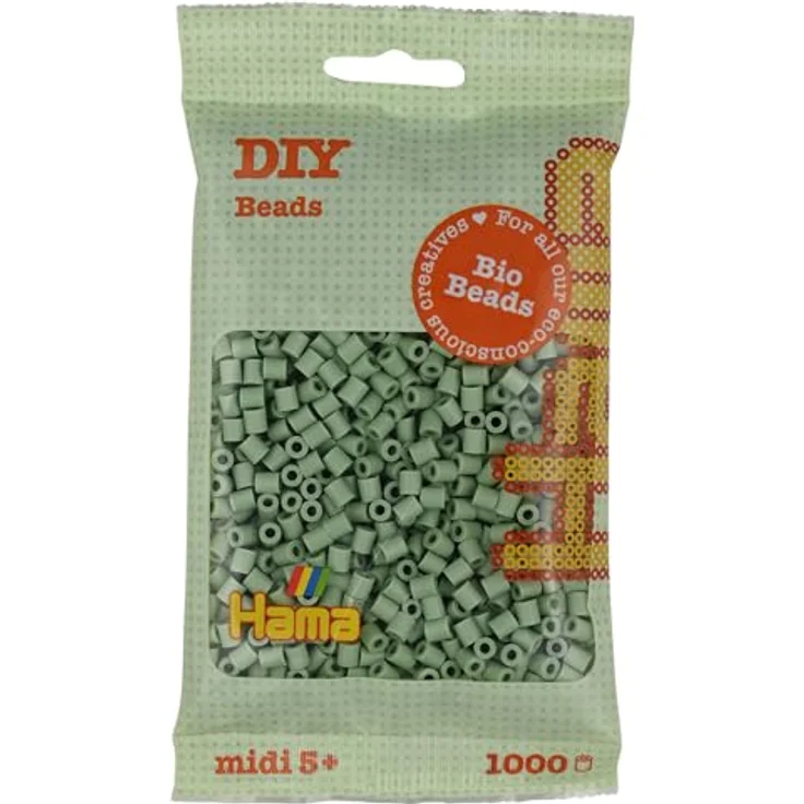 Hama Bügelperlen Beutel mit 1000 Bio Midi-Bügelperlen eukalyptus, Bastelperlen – Bild 1