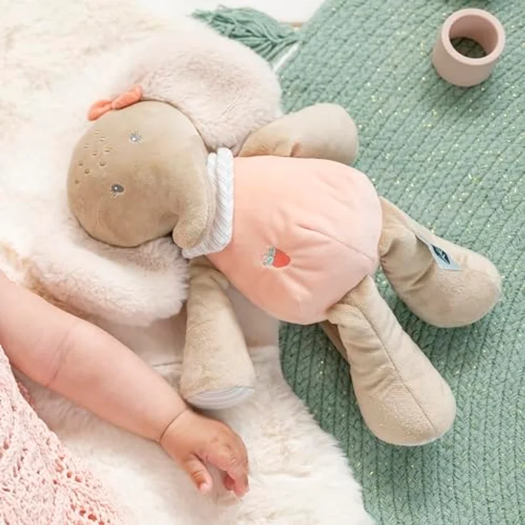 Nattou Kuscheltier Elefant Oli, flauschiger Stofffreund mit langen Armen, grau, 32 cm, waschbar bei 30°C – Bild 4