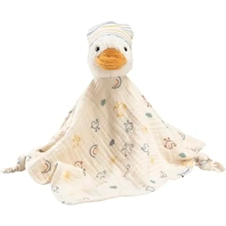 Sterntaler Kuscheltuch Ente Edda Lou aus Musselin, mit Rassel, Schnuffeltuch, Trösterchen für Jungen und Mädchen – Bild 2