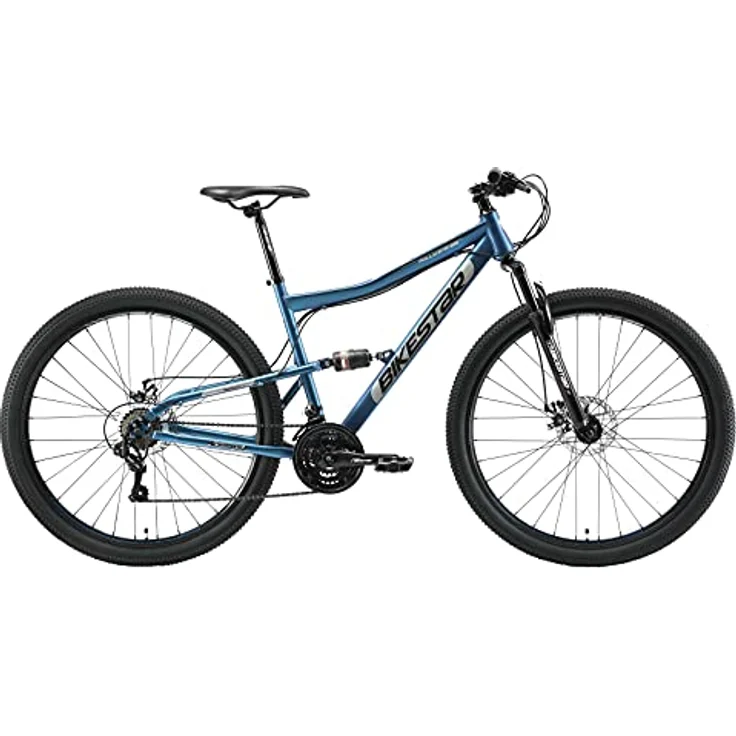 BIKESTAR Fully Mountainbike Shimano 21 Gang Schaltung, Scheibenbremse 29 Zoll Reifen | 19 Zoll Rahmen MTB Vollgefedert | Blau – Bild 2