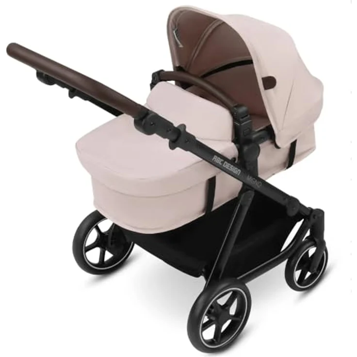 ABC Design Puppenwagen Migno - 2in1 Puppenwagen mit Babywanne, Sportsitz, Verstellbarer Knickschieber, kompaktes Faltmaß, ab 3 Jahren - Berry – Bild 1