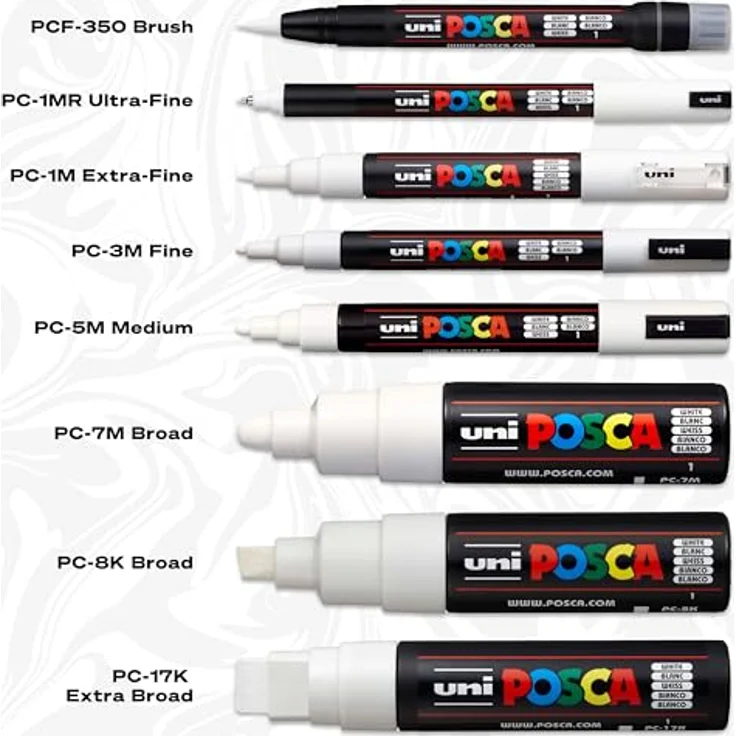POSCA Acrylfarben Marker Set, 8 Farben, mittlere Spitze, PC-5M Version 2, wasserbasierend und ungiftig – Bild 4