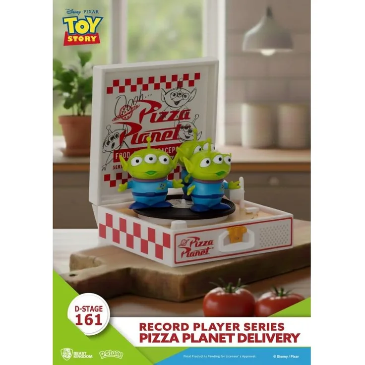 Beast Kingdom Toys Toy Story Record Player Series PVC Figur Pizza Planet Delivery, 12 cm, detailreiche Statue aus hochwertigem PVC