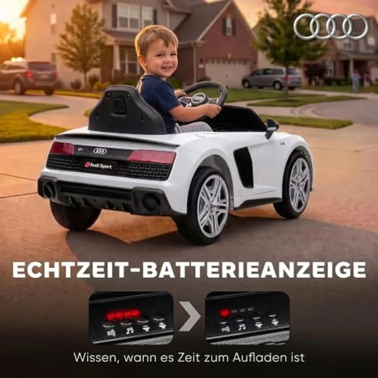 AIYAPLAY Audi R8 Spyder Kinder Elektroauto 12V mit Fernbedienung, Lithium-Akku, Soft-Start-Funktion und Hinterradfederung – Bild 7