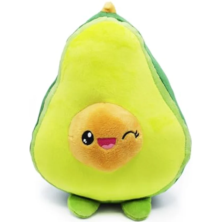 Joytoy Eduardo Avocado 27 cm Plüsch, realistische Avocadohälfte mit gestickten Details, für Kinder und Erwachsene – Bild 2