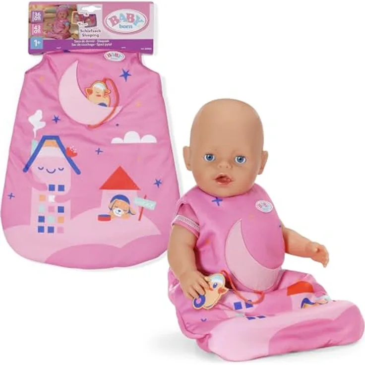 BABY Born Schlafsack Mond, Einschlagdecke mit herausnehmbarer Ente am Band, geeignet für 43 cm Puppen