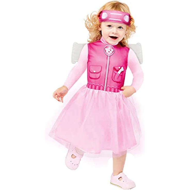 Amscan - Baby-Kostüm Skye aus Paw Patrol, Kleid, Flügel, Haarreif, Serie, Helfer auf vier Pfoten, Hund, Motto-Party, Karneval – Bild 2