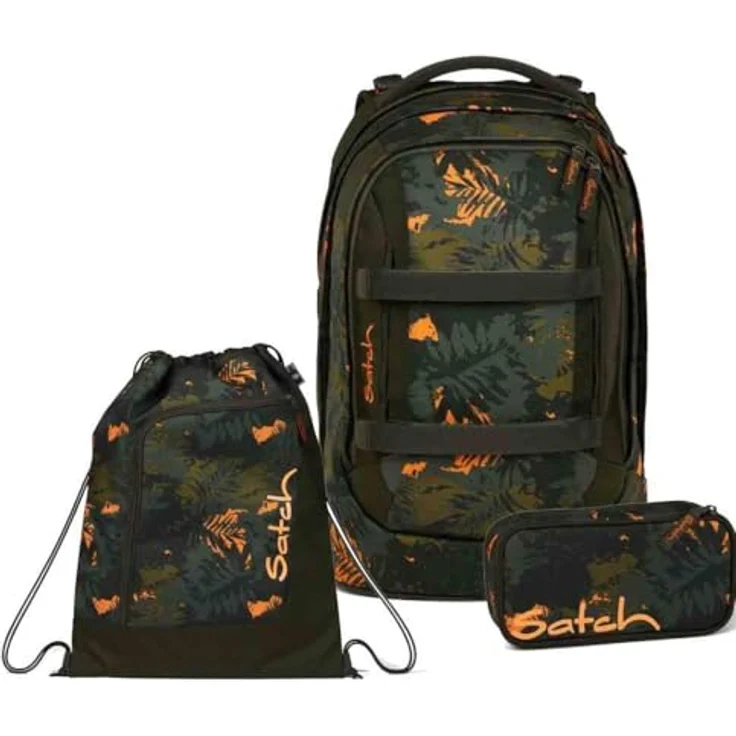 Satch Pack Schulrucksack Set 3tlg. inkl. Schlamperbox und Sportbeutel, Jurassic Jungle, 30 Liter Volumen, 3D Soft-Mesh Rückensystem – Bild 1