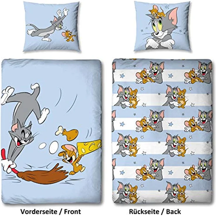 Tom und Jerry CHASE Bettwäsche Set 80 x 80 cm 135 x 200cm 100% Baumwolle – Bild 8