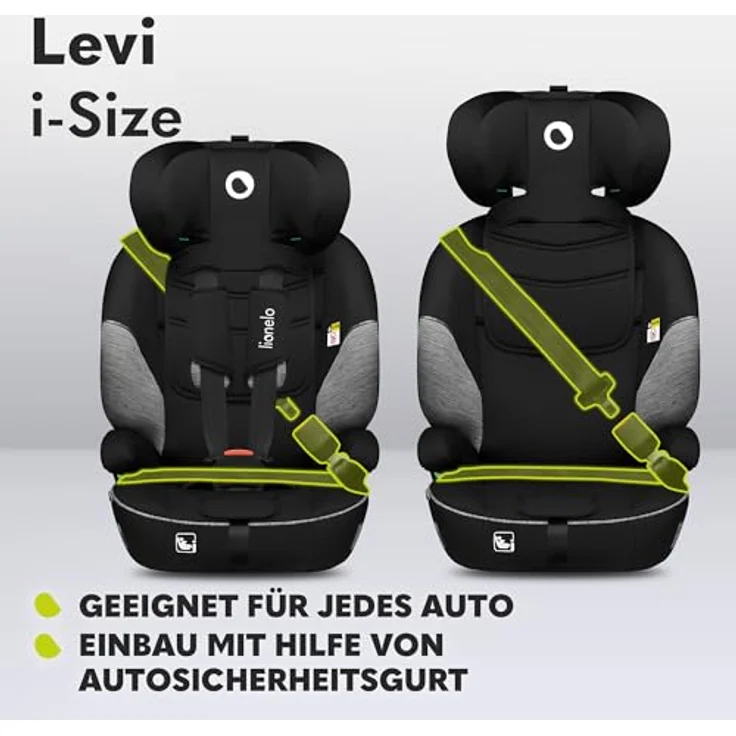 lionelo Autokindersitz LEVI I-SIZE, i-Size / Universell passend, passt in alle Autos, ab: 15 Monaten, bis: 12 Jahre, bis: 18,00 kg, (Set) – Bild 4