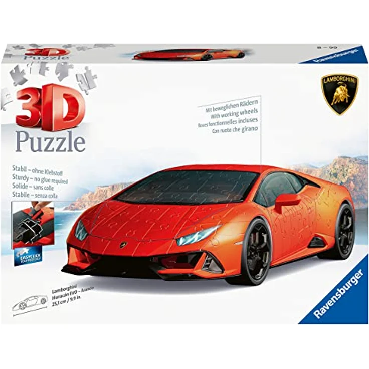 Ravensburger 3D Puzzle Lamborghini Huracán EVO 11238 - Das berühmte Fahrzeug als 3D Puzzle Auto - 108 Teile - ab 8 Jahren – Bild 1