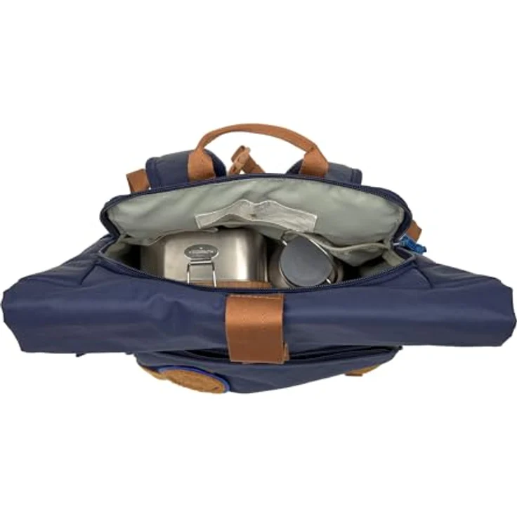 LÄSSIG Kinderrucksack mit Brustgurt Freizeitrucksack, 15 Liter Rolltop Backpack navy, wasserabweisend – Bild 4