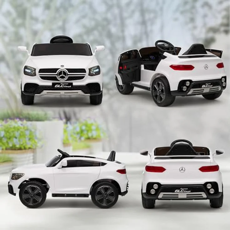 AIYAPLAY Kinder Elektroauto Mercedes-Benz GLC Coupé, 12V mit 2 Motoren, 2,4 GHz Fernbedienung, weiß, für Kinder von 3-6 Jahren – Bild 9