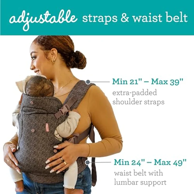 Infantino BKids Babytrage Flip Advanced - Leopard Print, 4-in-1 Bauchtrage und Rückentrage, für Babys von 3,6 bis 14,5 kg – Bild 3