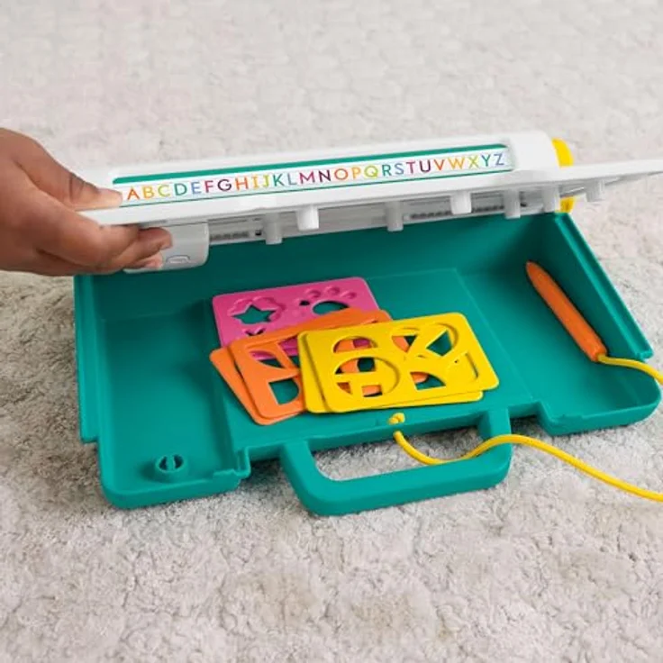 Fisher-Price® Doodle Pro Lernstation, abwischbares Zeichenbrett mit Stylus-Stift und 6 Schablonen, ideal für kreative Kinder – Bild 5