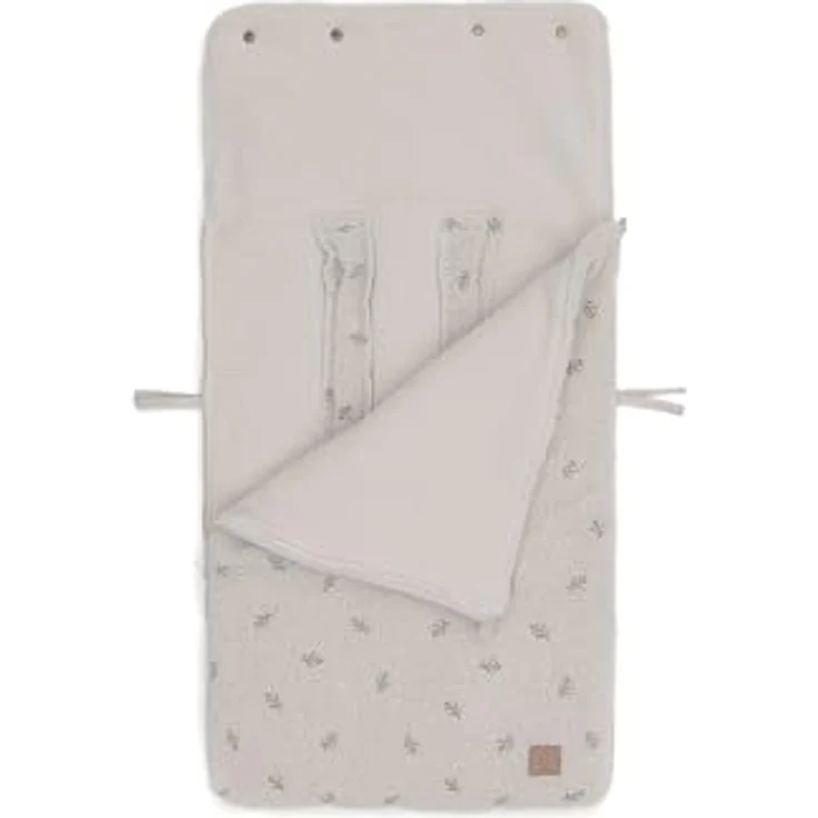 Jollein Fußsack Teddy Lovely - Teddy Stoff, für Babyschale Kinderautositz und Kinderwagen, 3-Punkt- und 5-Punkt-Gurt - Grau – Bild 2