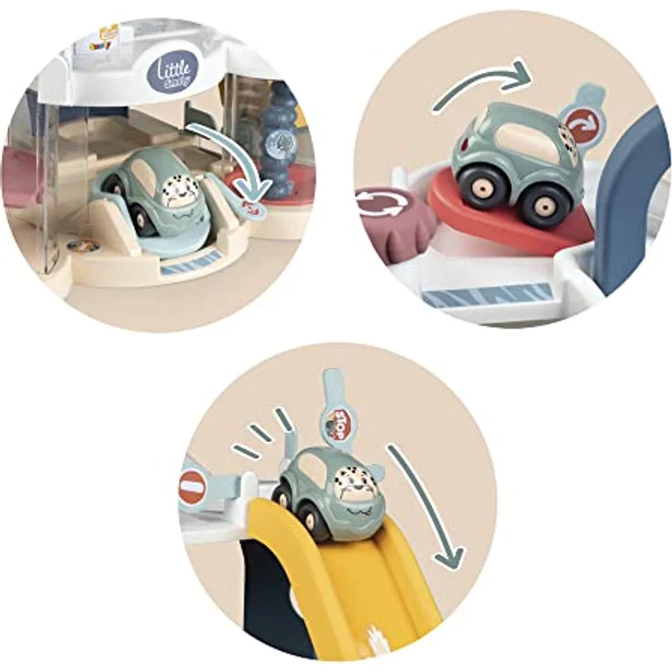 Smoby Toys - Little Smoby Multi-Parkgarage für Kinder ab 18 Monaten - Spielzeug-Parkhaus mit vielen Funktionen inkl. Auto – Bild 3