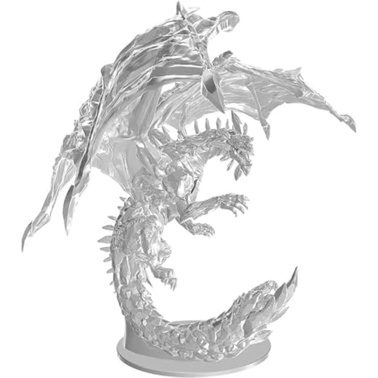 WizKids Dungeons & Dragons: Nolzur's Marvelous Unpainted Miniatures - Adult Amethyst Dragon, 38,1 cm Spannweite, fertig zum Bemalen