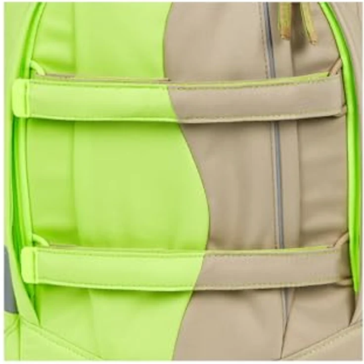 Satch Schulrucksack Pack - Schulrucksack "Think Twice Edition" 45 cm (1-tlg) - Ergonomisch, reflektierend, geräumig - Beige/Cyber Lime – Bild 9