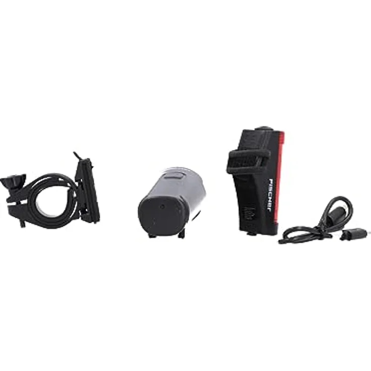 FISCHER Fahrrad LED-Akku Beleuchtungs-Set small-box, spritzwassergeschützt, wiederaufladbar, einfache Montage, schwarz, 1 Stück – Bild 4