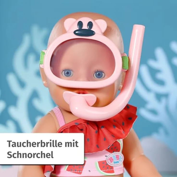 Baby Born Puppenkleidung Tauchspaß, 43 cm - Bikini, Taucherbrille und Schwimmflossen, blau – Bild 4