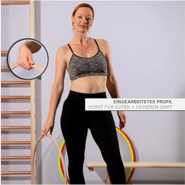 Sport-Tec Gymnastikreifen aus Holz, Hula Hoop, Trainingsreifen, Turnreifen, Fitnessreifen, Gymastik Kreis, Gewichtsreduktion, 80cm – Bild 5