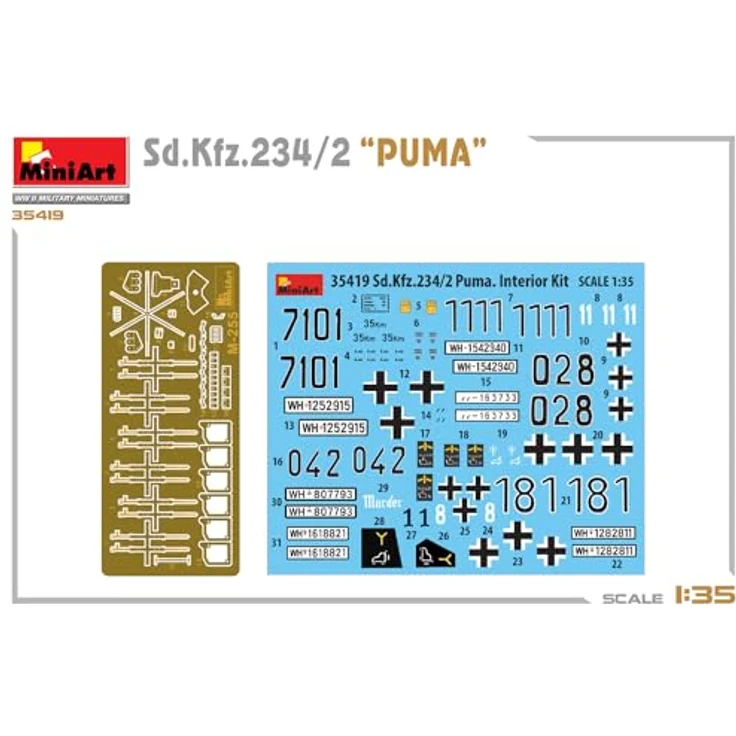 Other 1:35 Sd.Kfz.234/2 Puma, Modellfahrzeug mit beweglichen Kettengliedern und 6 Varianten-Optionen – Bild 6