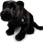 Kuscheltiere.biz Panther Kuscheltier Leopard schwarz Schlenkertier 62 cm Plüsch * THABO - Kuschlig weich, top Größe, waschbar bei 30°C
