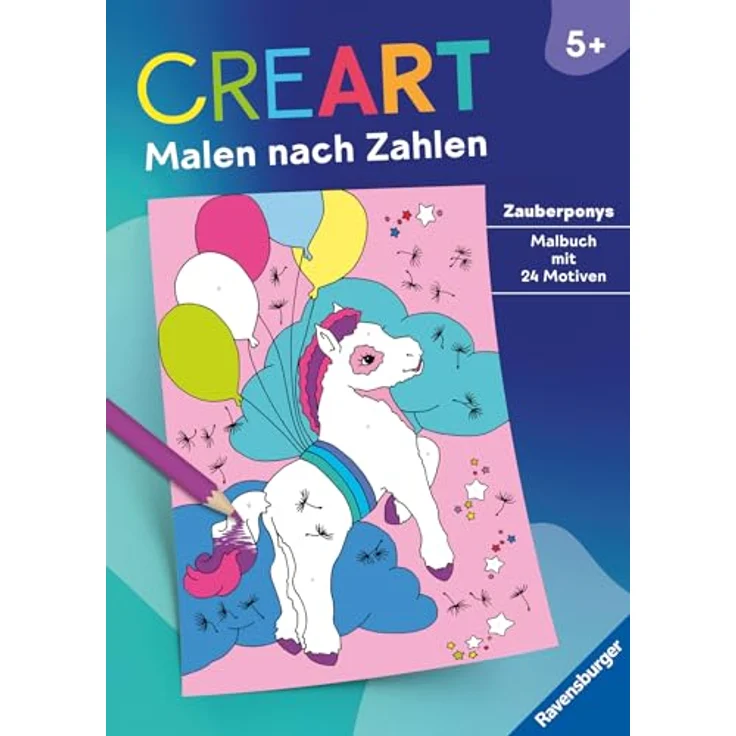 Ravensburger Verlag GmbH Malen nach Zahlen CreArt - Malen nach Zahlen - Zauberponys, magische Ausmalmotive, altersgerechte Motive, nummerierte Ausmalfelder, zarte Zahlen, handelsübliche Farbpalette – Bild 3