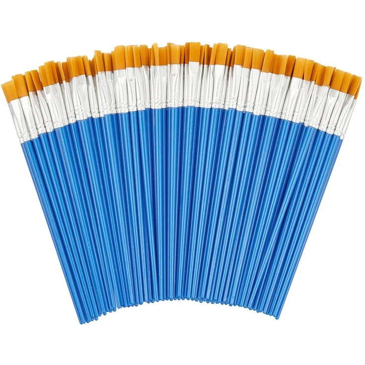 relaxdays Malpinsel Pinsel Set, 100-teilig, Nylon-Borsten, Blau/Silber/Hellbraun – Bild 1