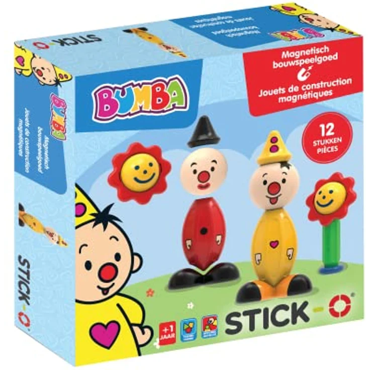 Stick-O magnetische Bausteine für Kinder ab 1 Jahre, kreatives Konstruktionsspielzeug, Lernspielzeug mit Magnet, Bumba Set für Mädchen und Jungen, Montessori Spielzeug, 12 Teile Set, – Bild 2