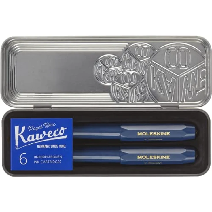 MOLESKINE Füllfederhalter Moleskine X Kaweco Stifte-Set, Füller mitt. Feder & Kugelschreiber, vergoldete Feder, nachfüllbarer Kugelschreiber, blau – Bild 2