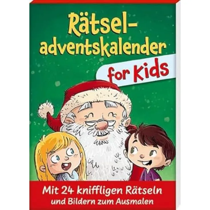 Kaufmann Rätseladventskalender for Kids 2, 24 knifflige Rätsel und Ausmalbilder für Kinder ab 8 Jahren, handlich und schön gestaltet
