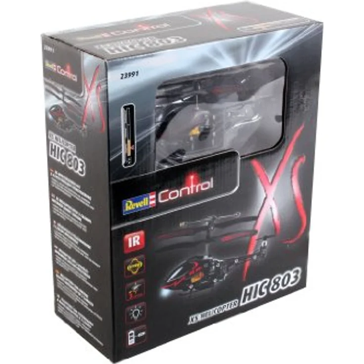 Revell Control, RC Quadrocopter Mini Fly, 4-Kanal IR-Fernsteuerung, 6-Axis Stabilisierungssystem, Rotorschutz, Ersatzrotoren Inklusive, LiPo Akku und Ladegerät, Länge 8 cm, Rot – Bild 3