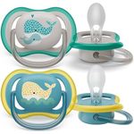 Philips Avent ultra air Schnuller, 2er Pack, BPA-frei, atmungsaktiv mit extra festem Sauger, Transport- und Sterilisationsbox, Wal/Wal, für Babys ab 18 Monaten