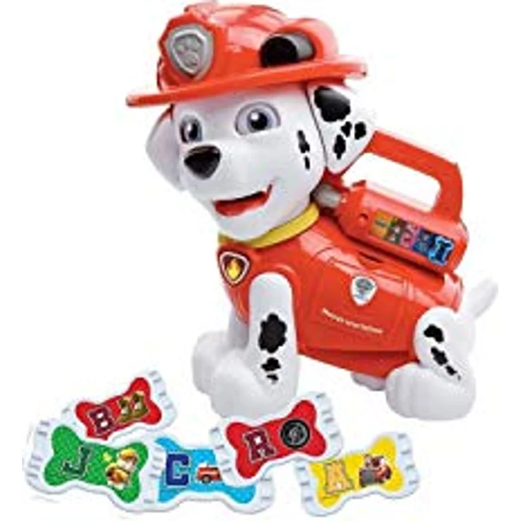 VTech Paw Patrol Fütter Mich Marshall, interaktives Lernspielzeug mit 26 Buchstabenknochen, französische Version – Bild 1