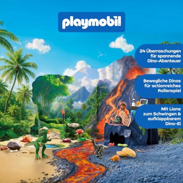 Playmobil Adventskalender - Dino-Expedition, Weihnachtskalender mit festlichen Überraschungen, Modell 72225 – Bild 3