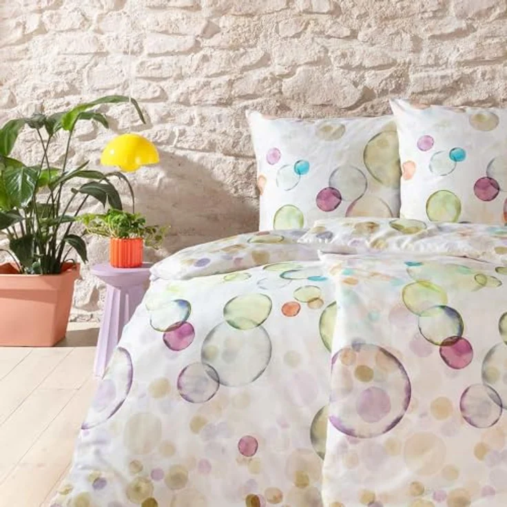 ESTELLA Bettwäsche Jasmine, Multicolor, 135x200 cm + 80x80 cm, 100% Baumwolle, seidig-glänzende Oberfläche, atmungsaktiv, pflegeleicht & trocknerfest – Bild 5