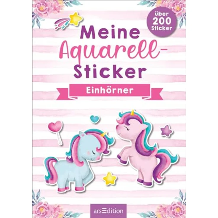Ars Edition Sticker Meine Aquarell-Sticker - Einhörner - über 200 Sticker in trendiger Aquarell-Optik – Bild 3