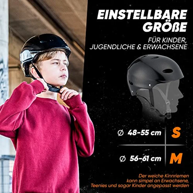 Apollo Skaterhelm Herren, Damen und Kinder | Kinderfahrradhelm | Verstellbar | Skateboard, Scooter, BMX Helm Kinder mit Drehrad-Anpassung | für Jungen und Mädchen | Verschiedene Größen und Farben – Bild 2