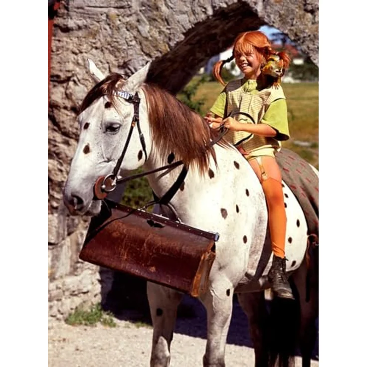 Maskworld Pippi Langstrumpf Kostüm für Kinder - 3teilig - grün/gelb Lizenz Filmkostüm (156/164) - Originalgetreues Design, bequemer Schnitt, für Rollenspiele – Bild 5