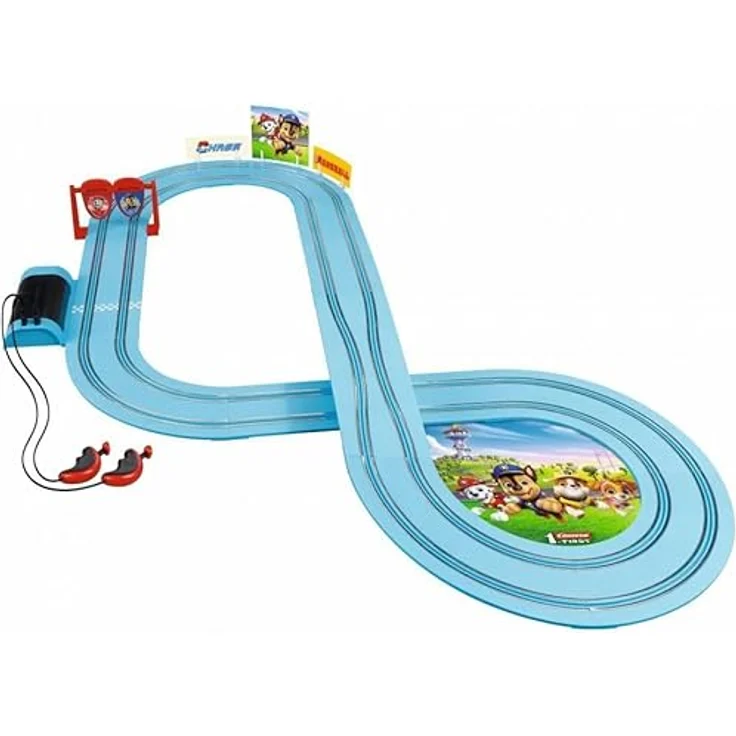 Carrera Prima Pista da Corsa Patto Patrol Track Patrol, Rennbahnset mit 2,9 m Strecke, inkl. Chase und Marshall Fahrzeugen, kinderfreundliche Controller, bewegliches Tor – Bild 2